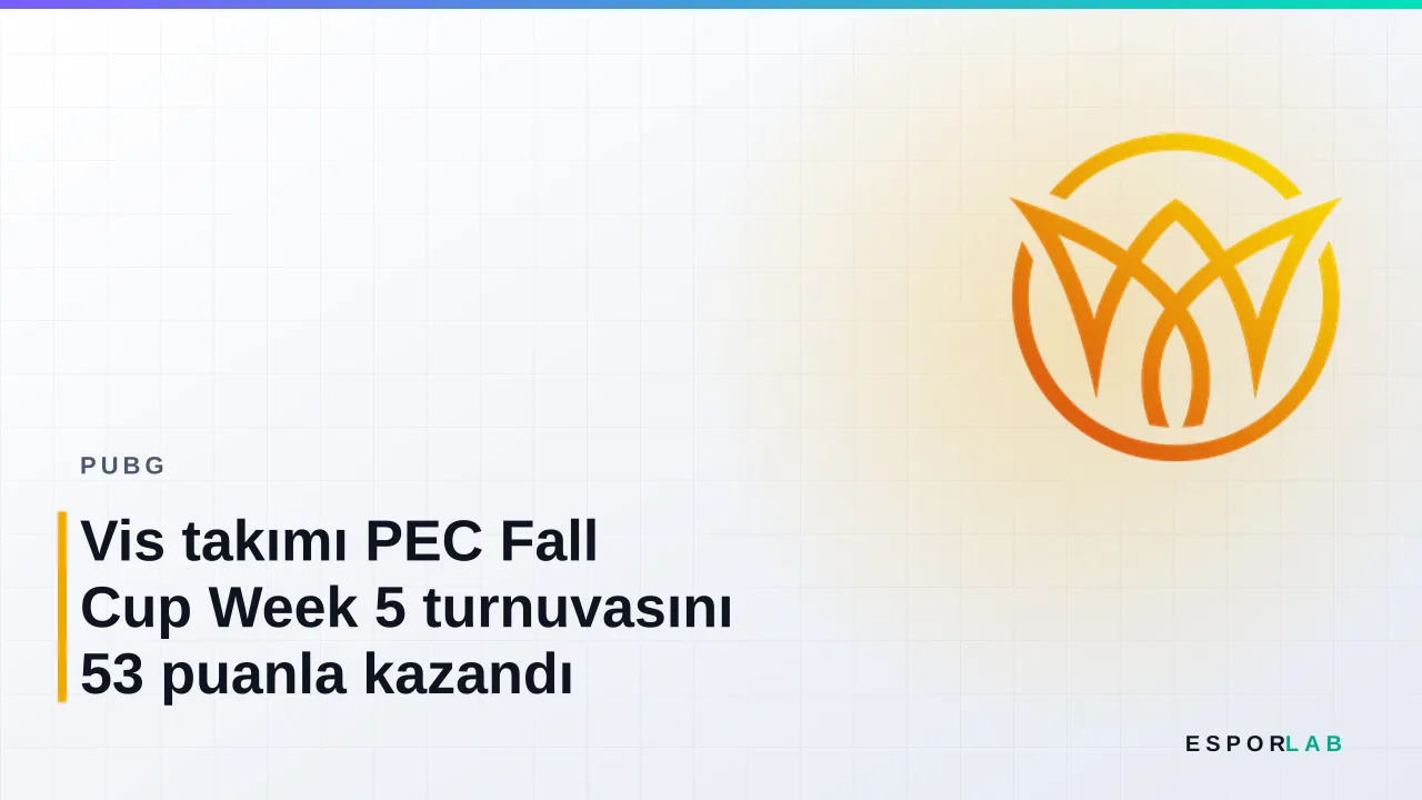 Vis takımı PEC Fall Cup Week 5 turnuvasını 53 puanla kazandı
