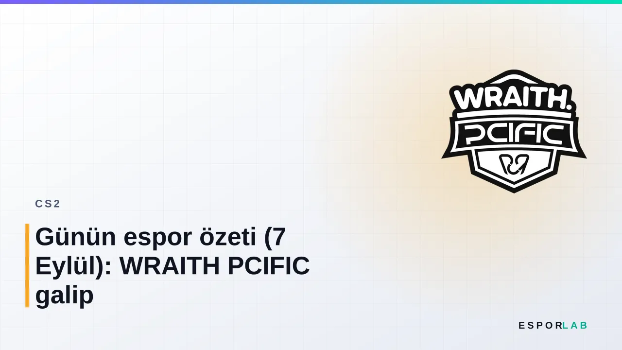 Günün espor özeti (7 Eylül): WRAITH PCIFIC galip