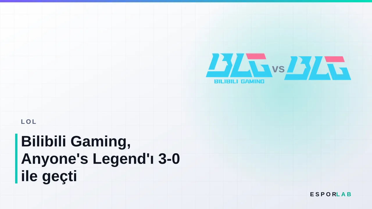 Bilibili Gaming, Anyone's Legend'ı 3-0 ile geçti